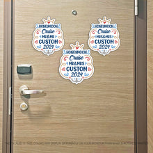 Load image into Gallery viewer, Custom Honeymoon Cruise Mr/Mrs/"The" Family Name 2023 Trip w/ Anchor & Hearts - Custom Cruise Magnet - Several Colors