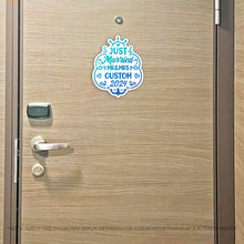 Load image into Gallery viewer, Custom Just Married Cruise Mr/Mrs/"The" Family Name 2023 Trip w/ Anchor & Hearts - Custom Cruise Magnet - Several Colors