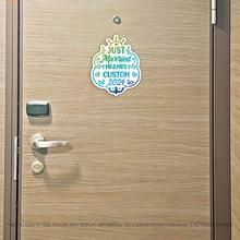 Load image into Gallery viewer, Custom Just Married Cruise Mr/Mrs/"The" Family Name 2023 Trip w/ Anchor & Hearts - Custom Cruise Magnet - Several Colors