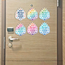 Load image into Gallery viewer, Custom Just Married Cruise Mr/Mrs/"The" Family Name 2023 Trip w/ Anchor & Hearts - Custom Cruise Magnet - Several Colors