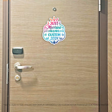 Load image into Gallery viewer, Custom Just Married Cruise Mr/Mrs/"The" Family Name 2023 Trip w/ Anchor & Hearts - Custom Cruise Magnet - Several Colors