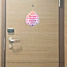Load image into Gallery viewer, Custom Just Married Cruise Mr/Mrs/"The" Family Name 2023 Trip w/ Anchor & Hearts - Custom Cruise Magnet - Several Colors