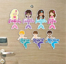 Load image into Gallery viewer, Mermaid & Merman Characters with Names Custom Magnet - Cruise Magnet - Several Designs