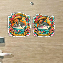 Load image into Gallery viewer, Girls Trip, Sister Trip, Bachelorette - Custom Colorful Mexico Cruise MAGNET for Magnetic Cruise Doors -Hawaii Cruise - Two Options