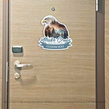 Load image into Gallery viewer, Custom Alaska Cruise - Alaska Landscape w/ Eagle - Custom Name and Ship Name - Custom Cruise Magnet - Several Colors