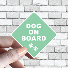 Load image into Gallery viewer, Dog on Board Caution Sticker - Several Colors Available - Several Color Options Available