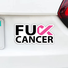 Load image into Gallery viewer, FU Cancer Fuck Cancer Ribbon Magnet - Cancer Ribbon - Several Colors Available