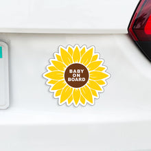 Load image into Gallery viewer, Cute Sunflower Baby On Board Magnet - w/ Additional Two 2" Flower Option