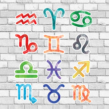 Load image into Gallery viewer, Zodiac Sign Sticker - w/ Cute Cursive Writing