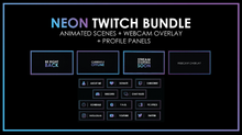 Load image into Gallery viewer, NEON Twitch Purple Blue BUNDLE-Twitch-Too Sweet SVGs