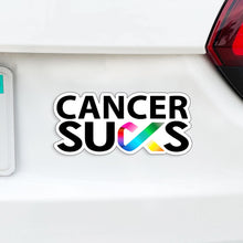 Load image into Gallery viewer, Cancer Sucks Rainbow All Cancers Ribbon Magnet