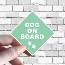 Load image into Gallery viewer, Dog(s) On Board Sticker Caution Sage Green Dogs in Car Sticker Aesthetically Pleasing