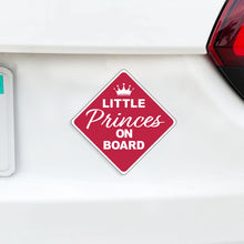Load image into Gallery viewer, Little Prince On Board Magnet - Red Baby On Board - Princes Caution Sign with Crown