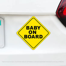Load image into Gallery viewer, Baby On Board Caution Magnet - Yellow Caution Sign Babies On Board or Twins