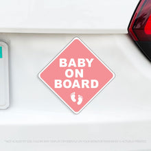 Load image into Gallery viewer, Baby On Board Caution Magnet - Baby Pink Caution Sign Babies On Board or Twins - Aesthetically Pleasing