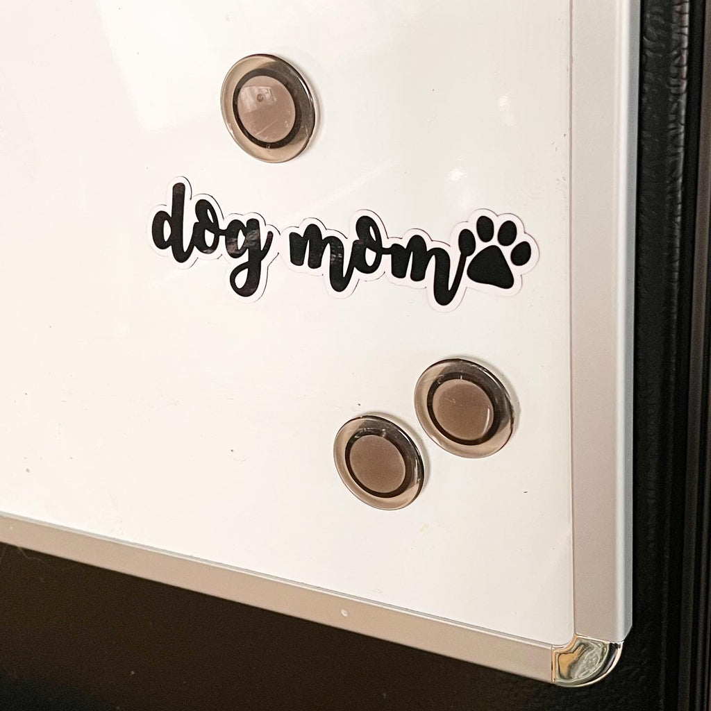 Awesome Dog Mom Magnet - w/ Dog Paw in Cute Cursive Writing