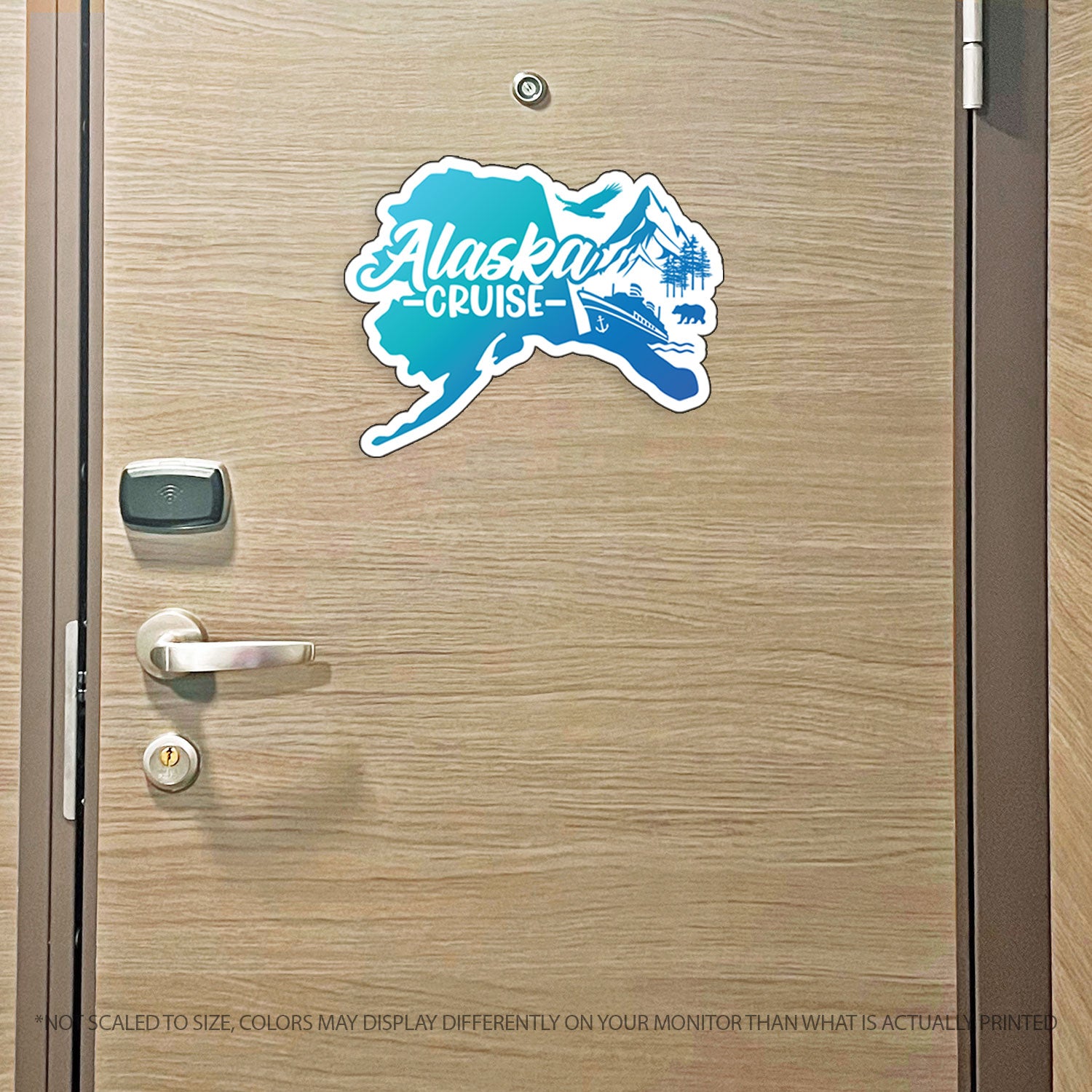 Alaska Cruise Magnet - Alaska State Design with Bear and Eagle - Several Colors
