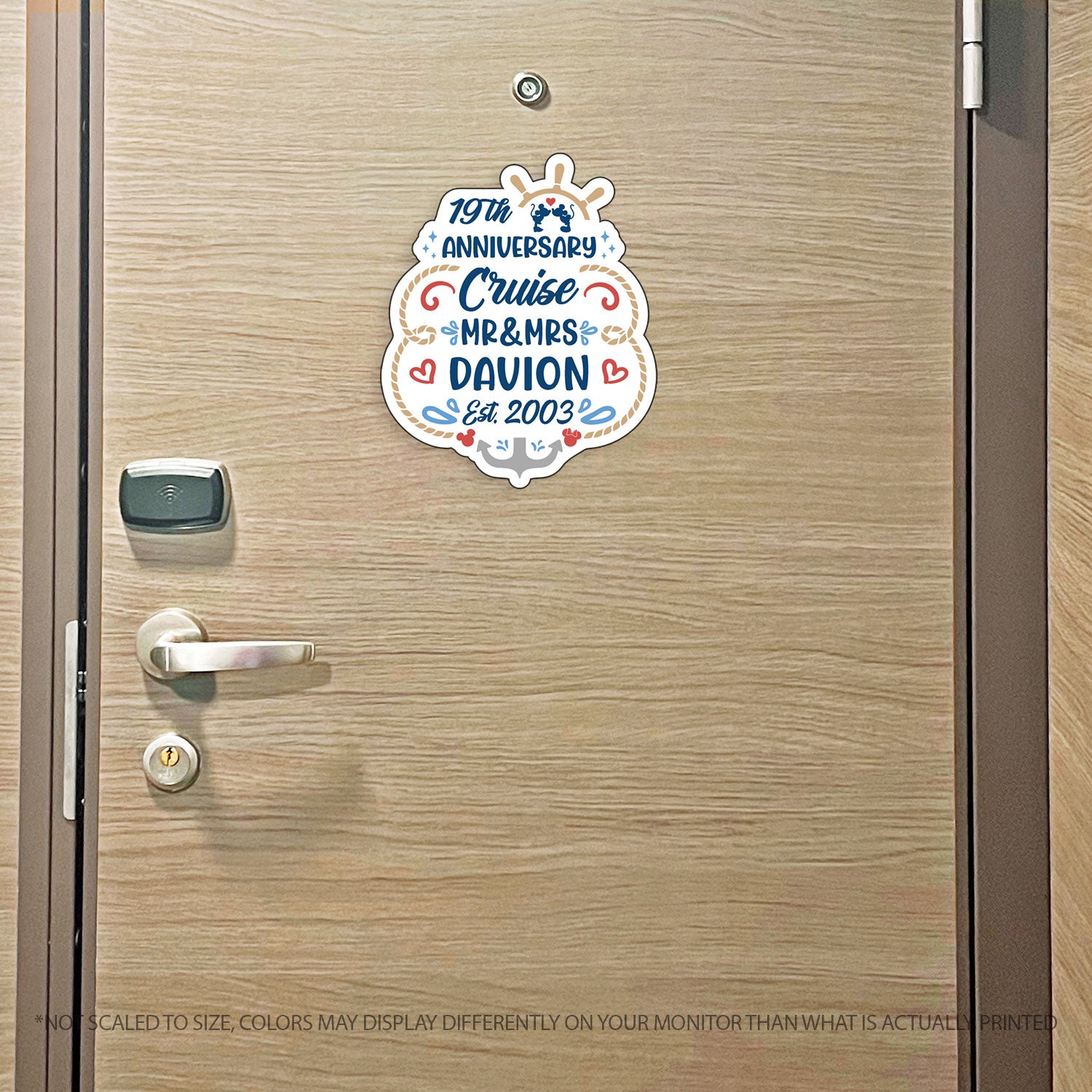 Inspired - DCL Mickey & Minnie- Anniversary Cruise Mr/Mrs/"The" Family Name Trip w/ Anchor - Custom Cruise Magnet