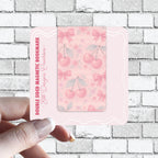 Cutesy Coquette Pink Magnetic Bookmark - Cherry, Bows, Florals, Gingham - Available in Holographic - 1pc