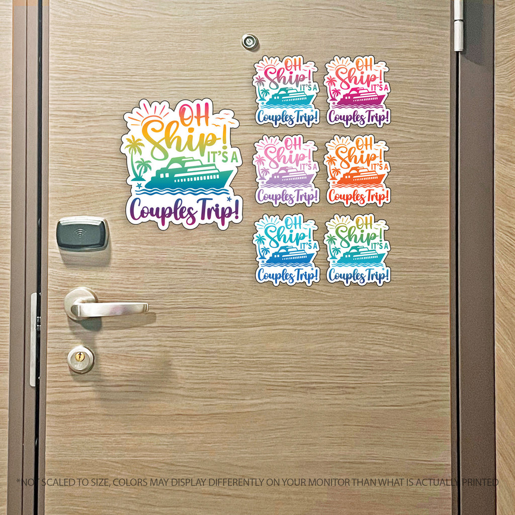 Couples Trip Cruise Magnet - Punny Oh Ship! It's a Couples Trip - Several Colors