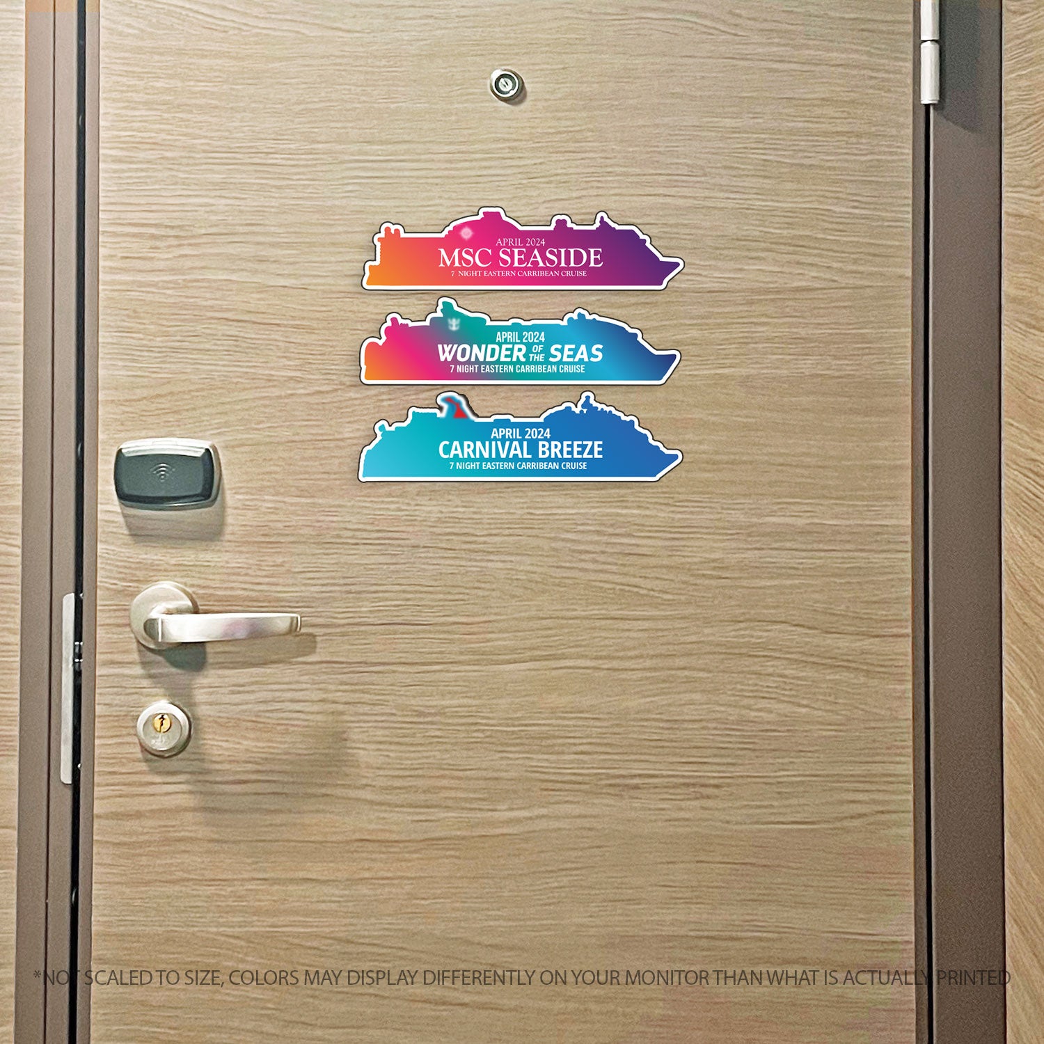 Custom Cruise Ship MAGNET Tracker - Custom Filled in Colored Ship with Name Cruise Magnet - Several Colors