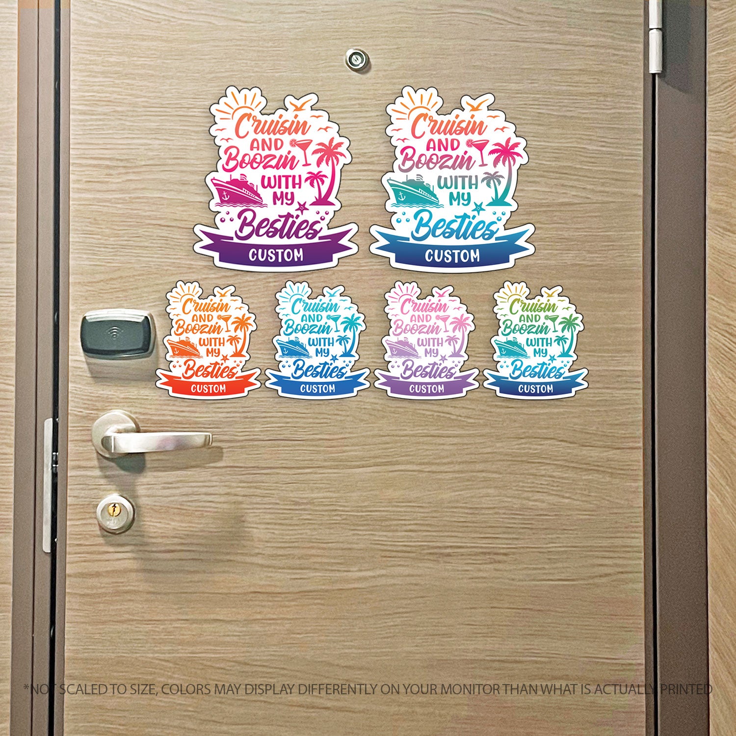 Custom - Cruisin and Boozin with my Besties - Friends Name - Funny Cruise Magnet - Several Colors