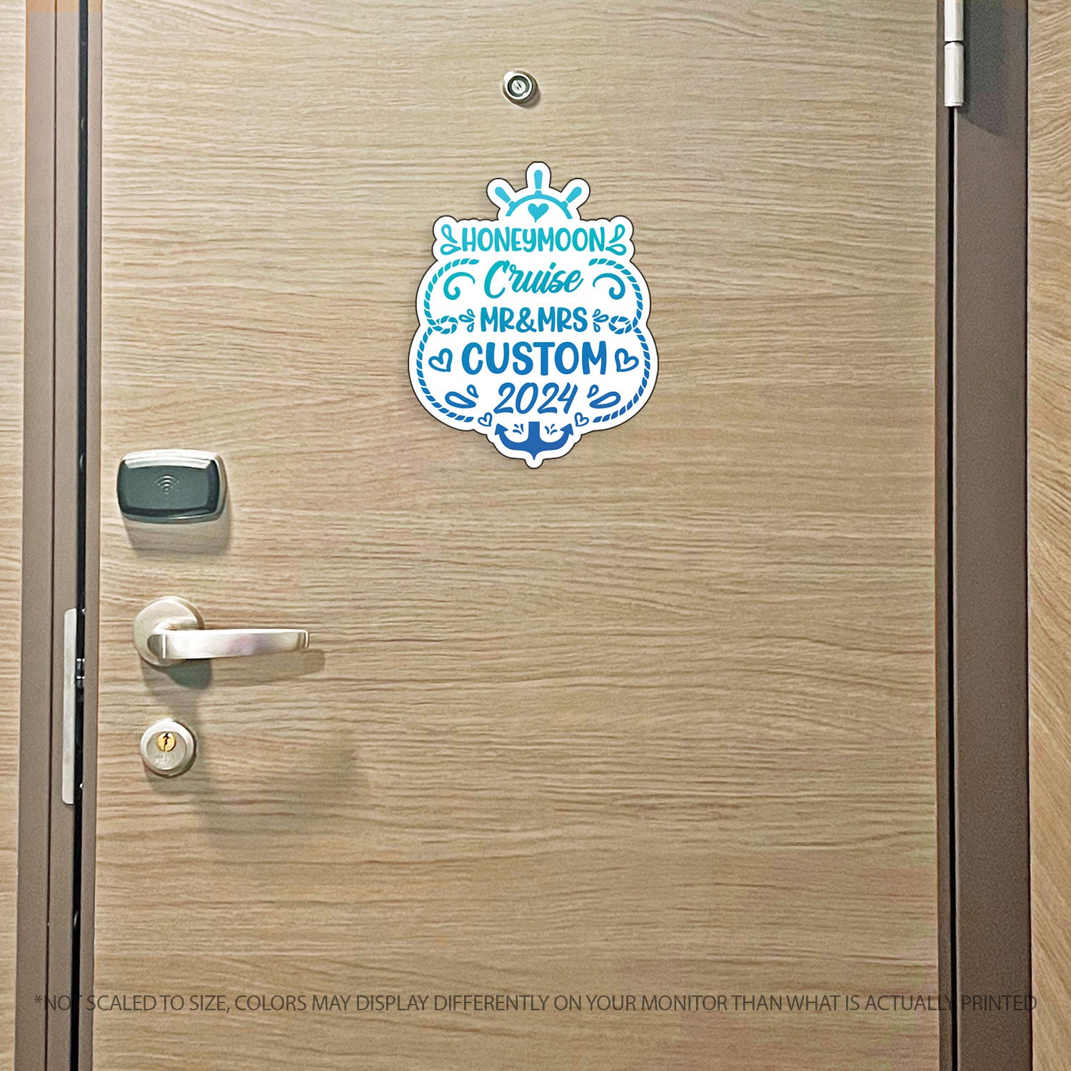Custom Honeymoon Cruise Mr/Mrs/"The" Family Name 2023 Trip w/ Anchor & Hearts - Custom Cruise Magnet - Several Colors