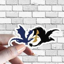 Load image into Gallery viewer, Book Sticker - Three Dragons - Navy Dragon, Black Dragon, Gold Dragon
