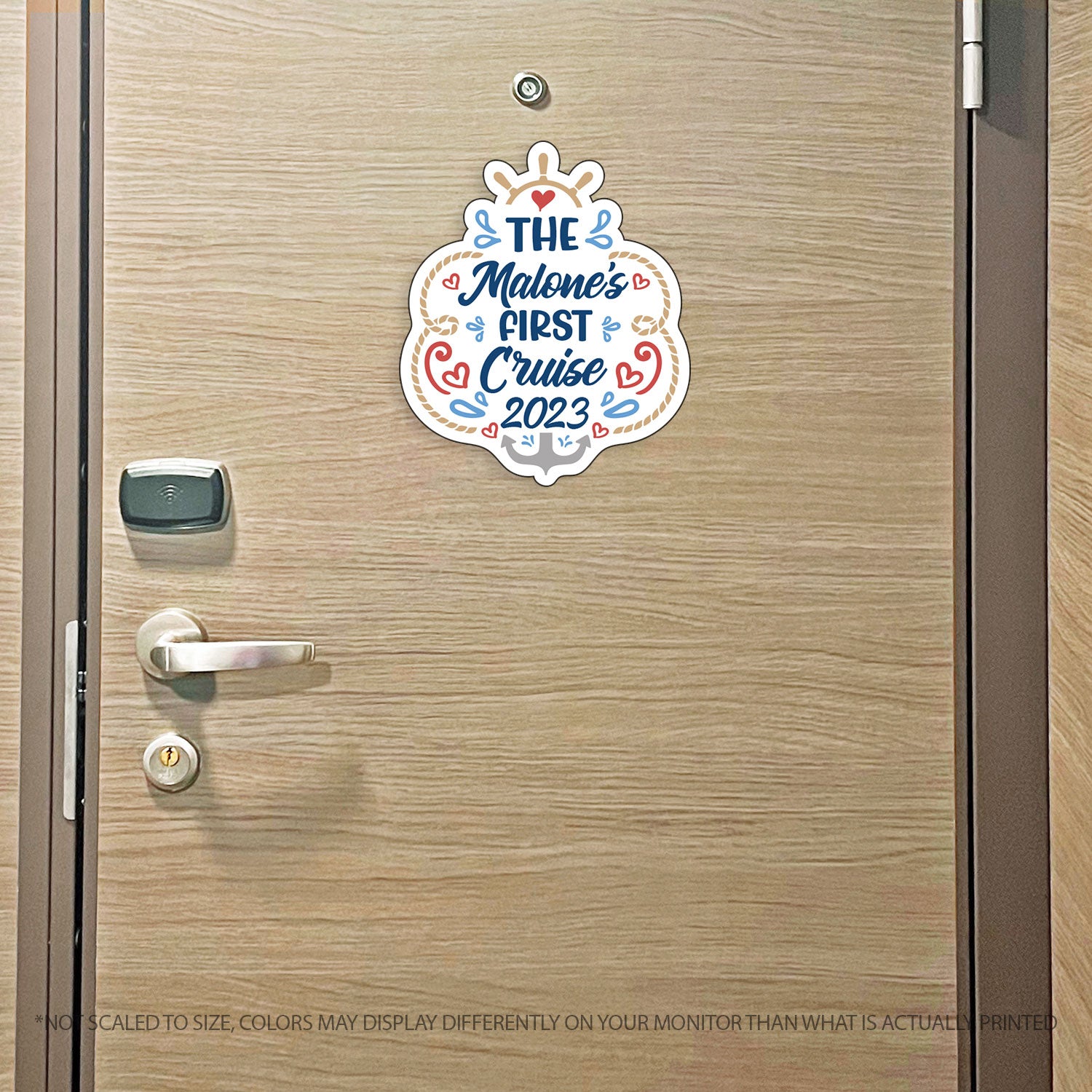 Custom Name - Family Name - First Cruise 2023 Trip w/ Anchor & Hearts - Custom Cruise Magnet