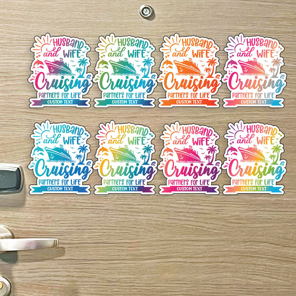 Custom Couples Trip Cruise MAGNET - Husband & Wife Cruising Partners for Life - Several Colors