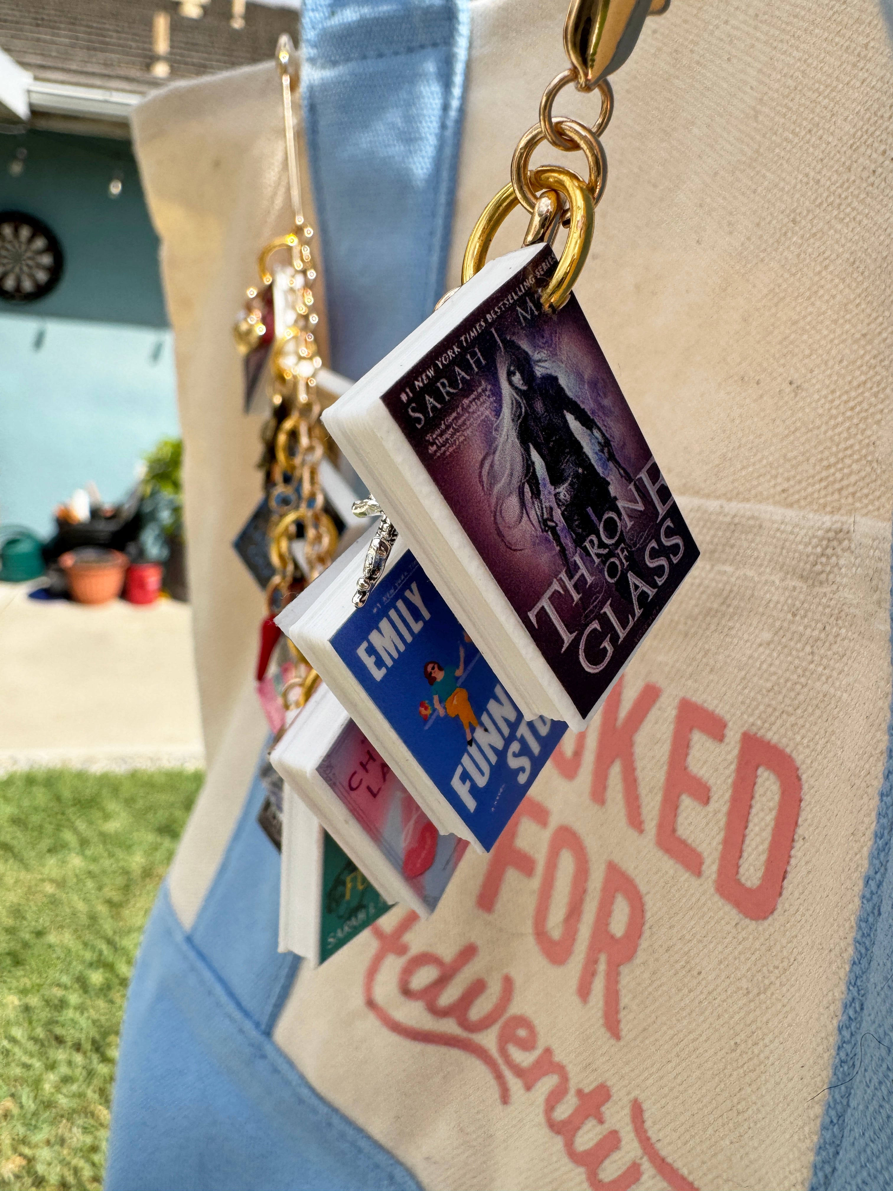 Mini 3D Books for Charm Bracelet, Key chain, Bag, E-Reader, Phone Charm, DIY - Custom Cover Option Available w/ Jump Ring - For Book Lovers