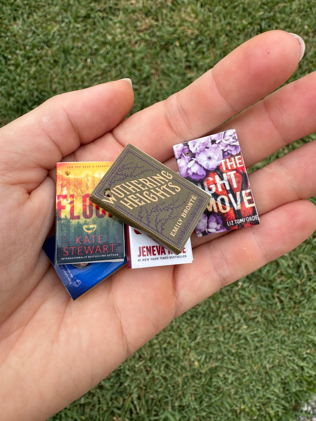 Mini 3D Books for Charm Bracelet, Key chain, Bag, E-Reader, Phone Charm, DIY - Custom Cover Option Available w/ Jump Ring - For Book Lovers
