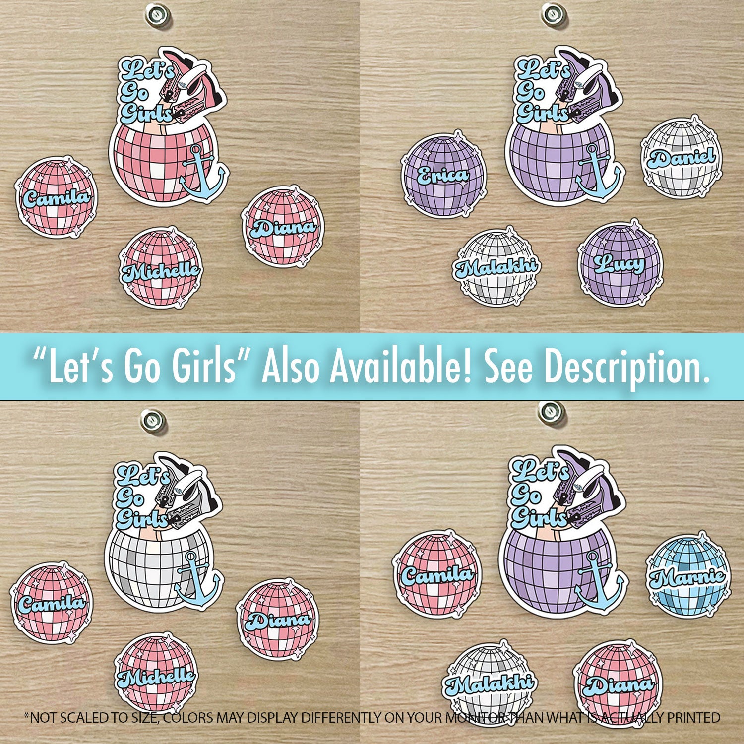 Custom Disco Ball - Custom Name Cruise Magnet Disco Fever - Girls Trip - Bachelorette Cruise Idea - Several Colors