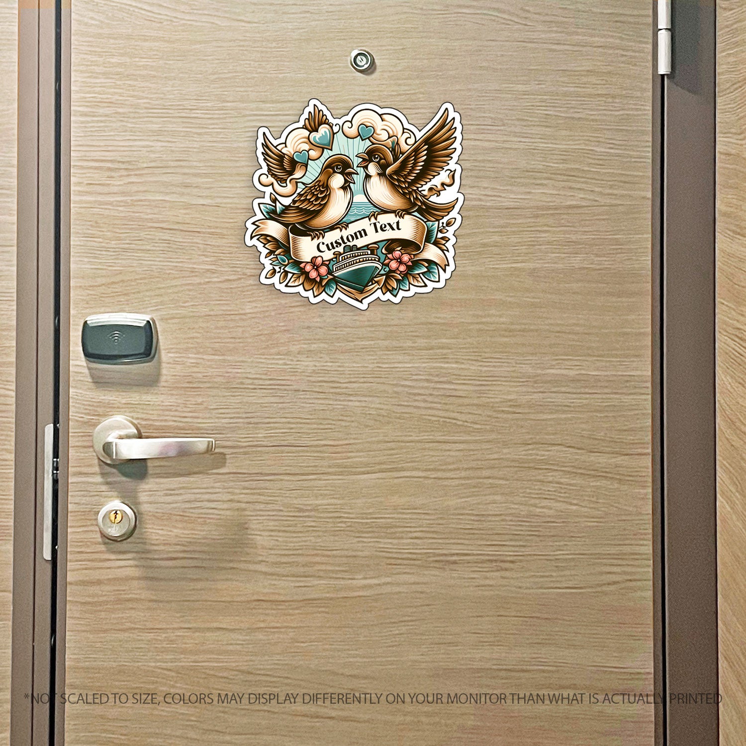 Love Birds Cruise MAGNET w/ Sailor Style Tattoo Cruise Theme- Several Sayings Available (Newlyweds, Honeymooners)