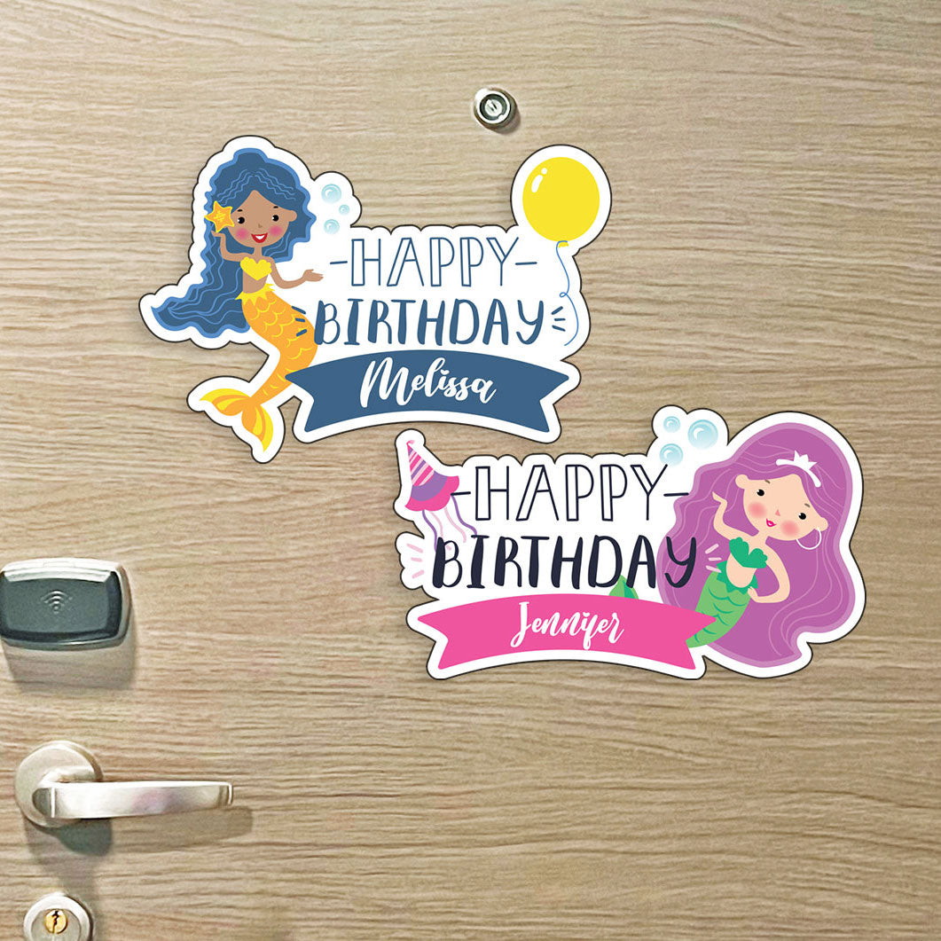 Happy Birthday Mermaid Custom Magnet - Two Designs