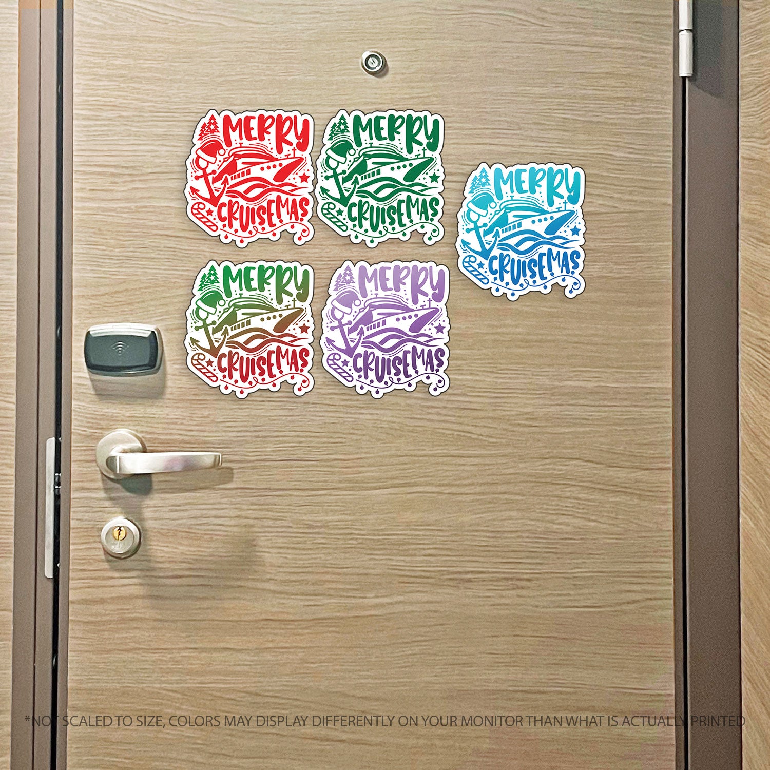 Merry Cruisemas - Punny Merry Christmas Trip Colorful Christmas Cruise Magnet - Several Colors