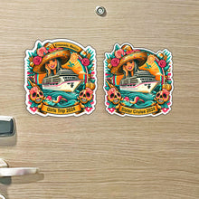 Load image into Gallery viewer, Girls Trip, Sister Trip, Bachelorette - Custom Colorful Mexico Cruise MAGNET for Magnetic Cruise Doors -Hawaii Cruise - Two Options
