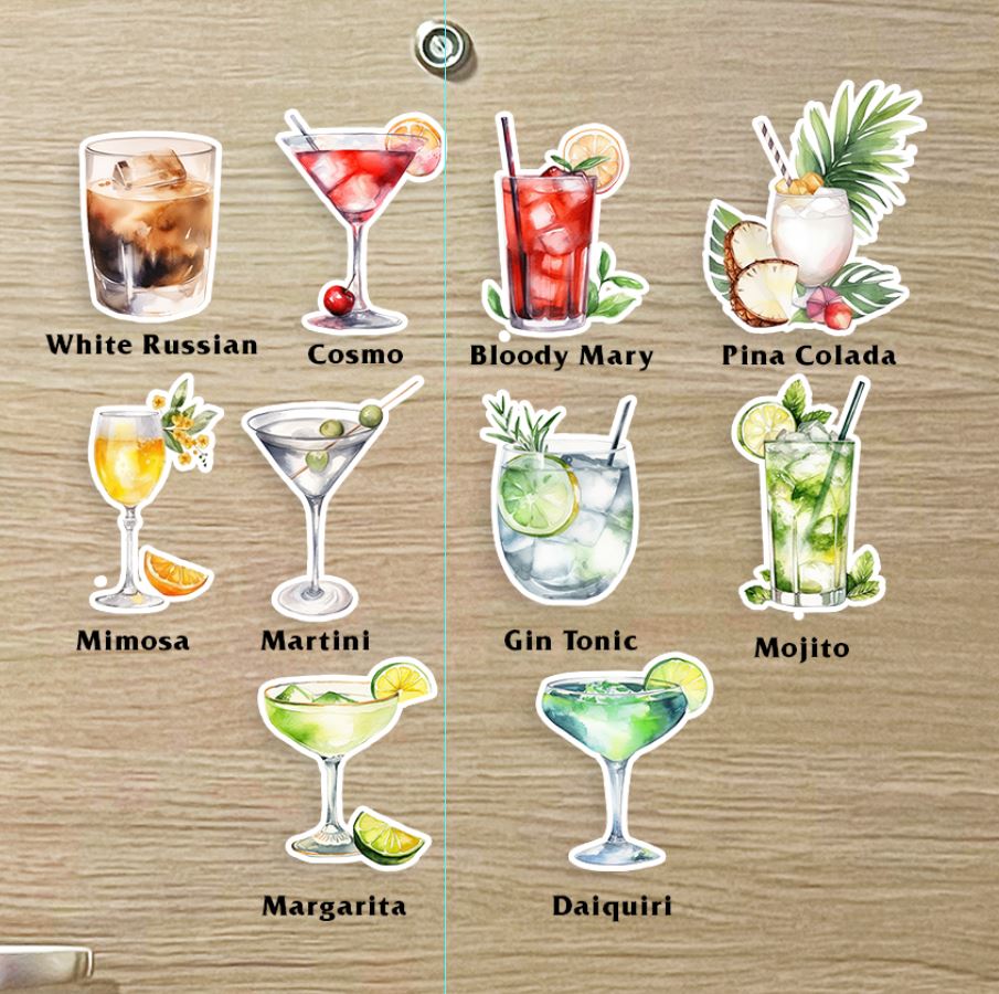 Alcoholic Drinks Cruise Magnet - Several Drinks Available