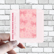 Load image into Gallery viewer, Cutesy Coquette Pink Magnetic Bookmark - Cherry, Bows, Florals, Gingham - Available in Holographic - 1pc
