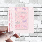 Cutesy Coquette Pink Magnetic Bookmark - Cherry, Bows, Florals, Gingham - Available in Holographic - 1pc