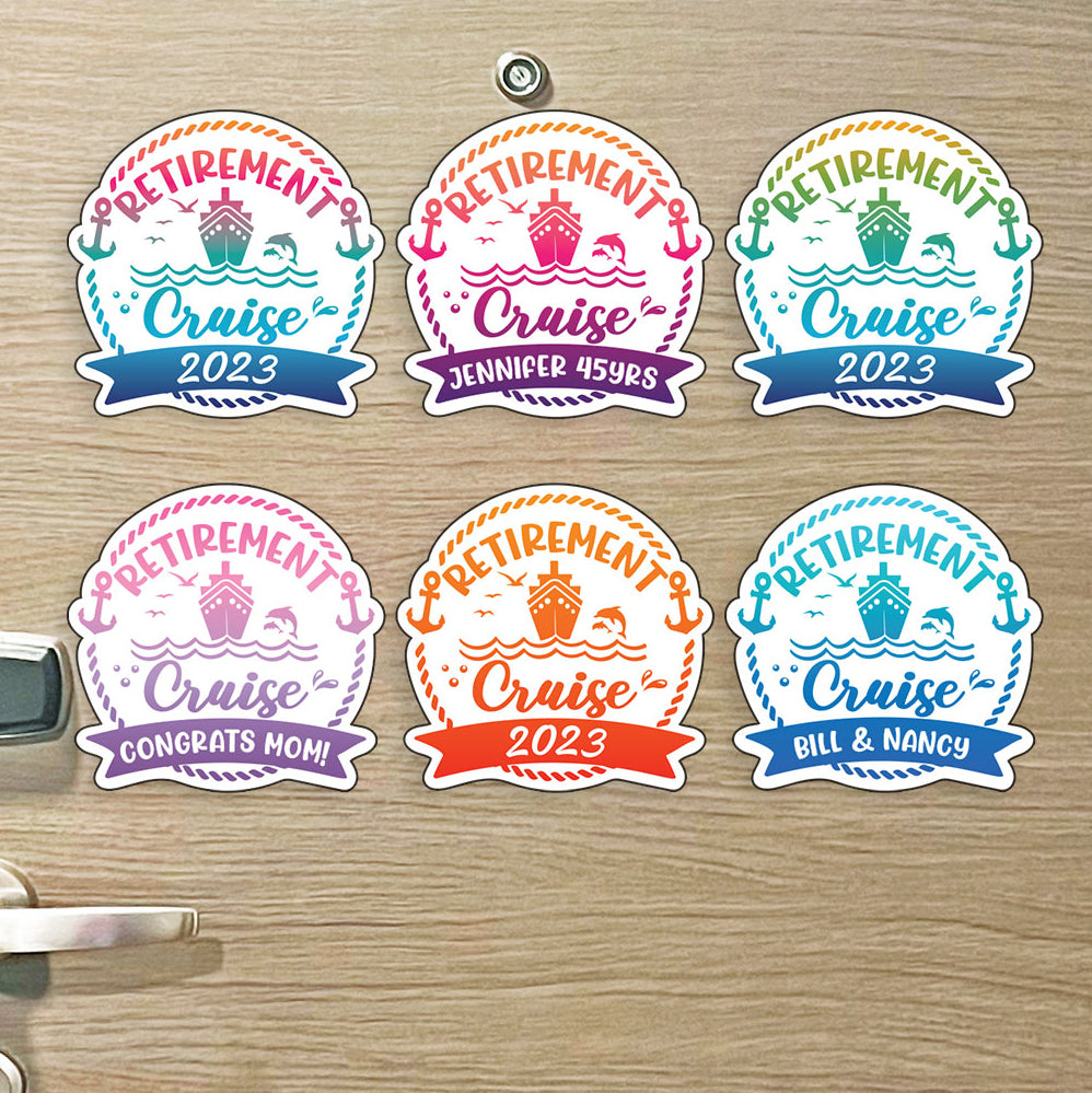 Retirement Cruise - Round Custom Cruise Magnet - Several Colors