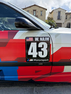 Custom Magnet Track Autocross Race Car Reusable Number Plate (1pc)