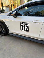 Custom Magnet Track Autocross Race Car Reusable Number Plate (1pc)