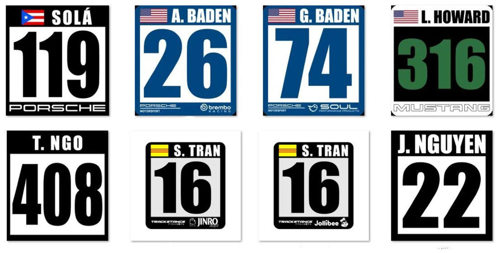 Custom Magnet Track Autocross Race Car Reusable Number Plate (1pc)
