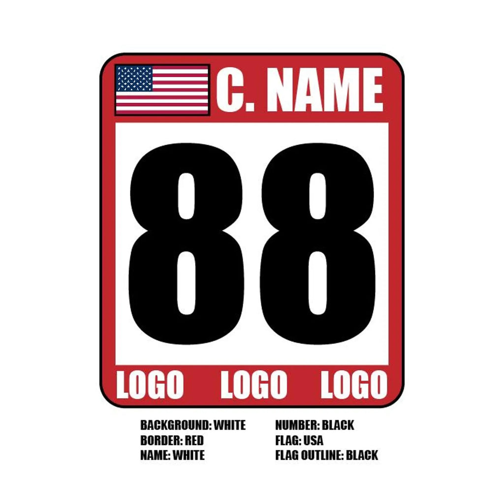 Custom Magnet Track Autocross Race Car Reusable Number Plate (1pc)