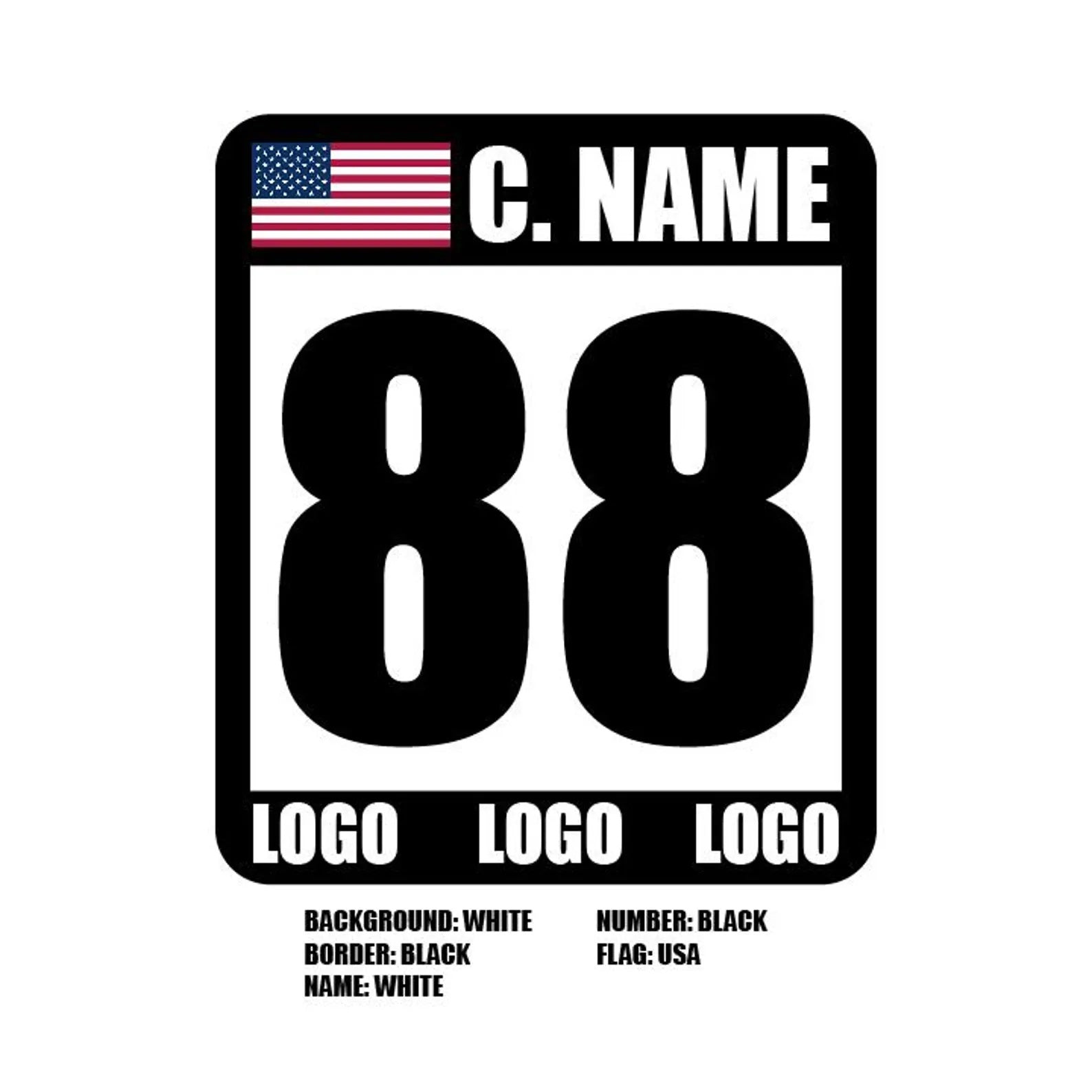 Custom Magnet Track Autocross Race Car Reusable Number Plate (1pc)