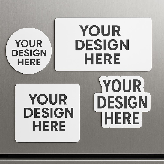 Custom Company Logo Printed Magnet Any Size Ratio - Cut to Design, Rectangle, Square, Circle - Scratch Resistant, Waterproof, Can Be Outdoor (1pc)