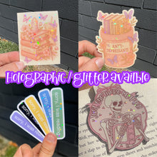 Load image into Gallery viewer, Cutesy Coquette Pink Magnetic Bookmark - Cherry, Bows, Florals, Gingham - Available in Holographic - 1pc
