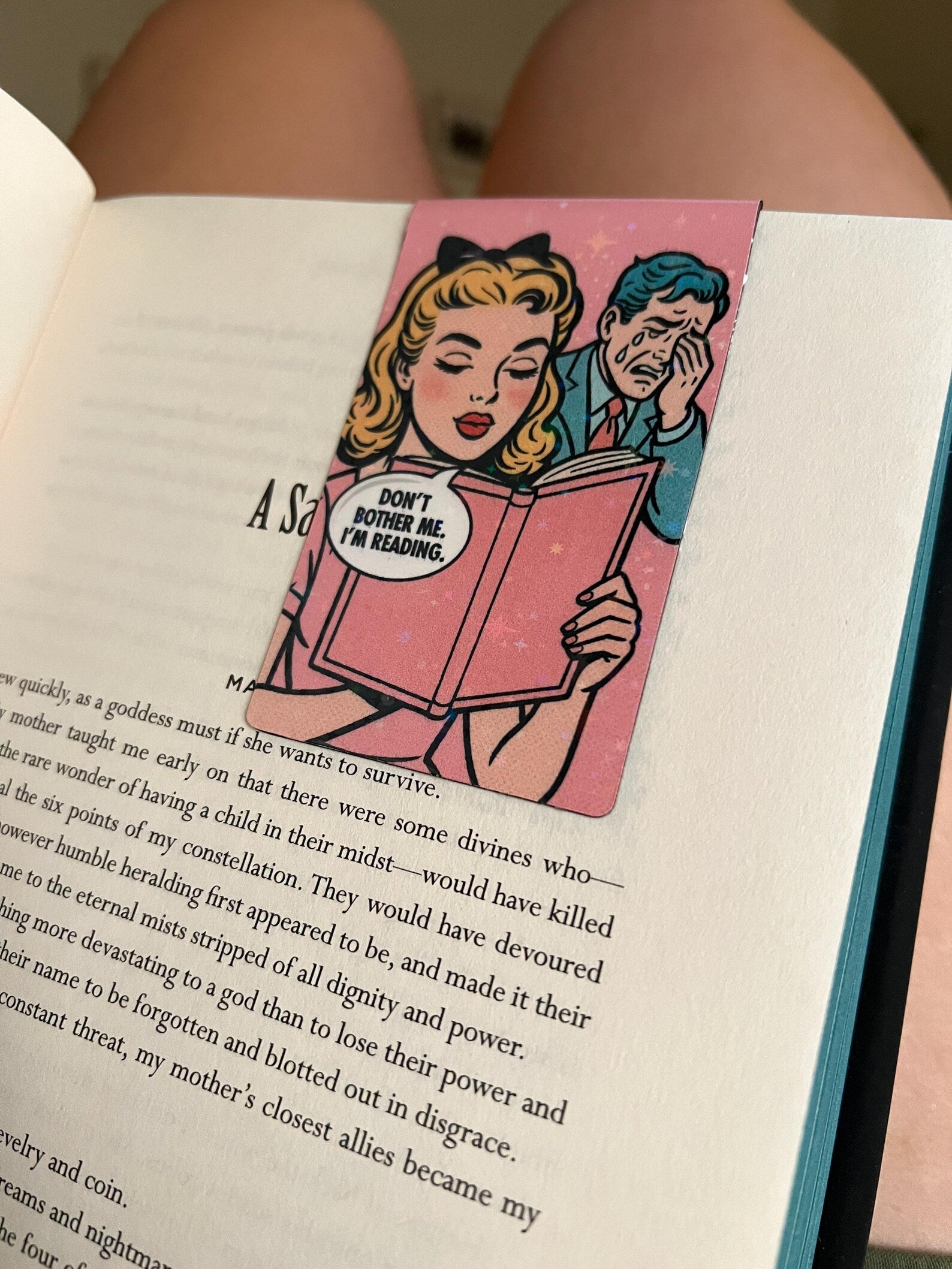 Funny Pop Art Style Pink Magnetic Bookmark - Don't Bother Me I'm Reading - Available in Holographic - 1pc