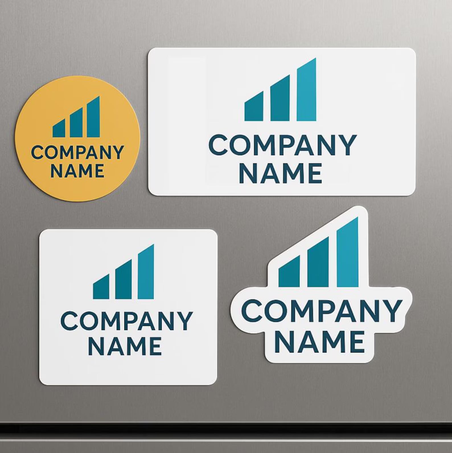 Custom Company Logo Printed Magnet Any Size Ratio - Cut to Design, Rectangle, Square, Circle - Scratch Resistant, Waterproof, Can Be Outdoor (1pc)